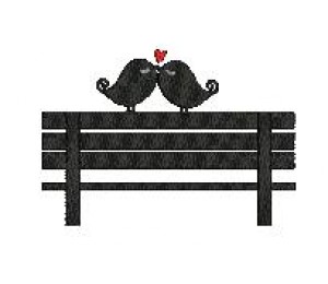 Stickmuster - Love Birds auf Bank